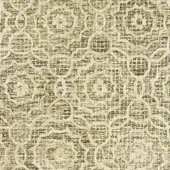 5' X 8' Green And Ivory Wool Geometric Hand Tufted Area Rug