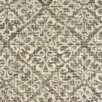 5' X 8' Brown And Ivory Wool Floral Hand Tufted Area Rug