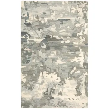 4' X 6' Gray Wool Abstract Hand Tufted Area Rug