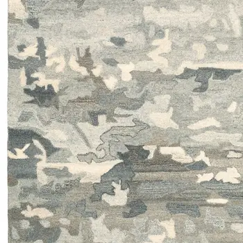 4' X 6' Gray Wool Abstract Hand Tufted Area Rug