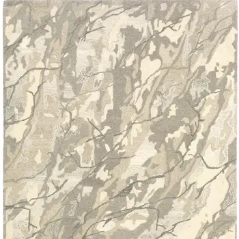 4' X 6' Beige And Ivory Wool Abstract Hand Tufted Area Rug