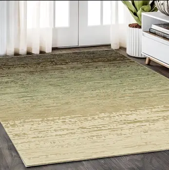 5' X 8' Brown And Green Abstract Area Rug