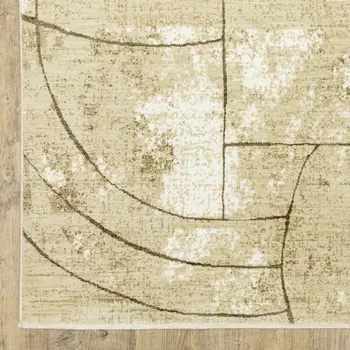 5' X 8' Beige And Brown Geometric Area Rug
