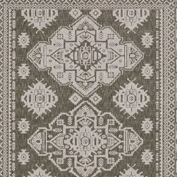 7' X 10' Gray Medallion Area Rug