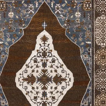 7' X 10' Gray And Blue Medallion Area Rug