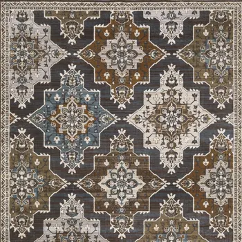 7' X 10' Gray And Blue Medallion Area Rug