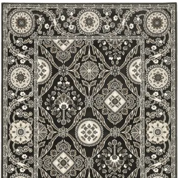 7' X 10' Charcoal And Gray Oriental Area Rug