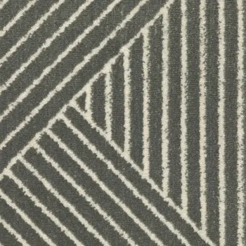 7' X 10' Gray And Ivory Geometric Area Rug