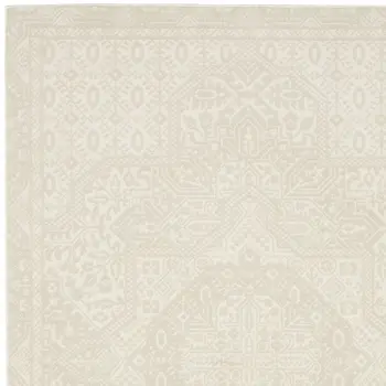 7' X 10' Ivory And Beige Medallion Area Rug