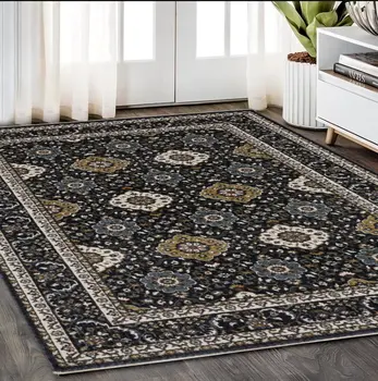 5' X 8' Gold Medallion Area Rug With Fringe