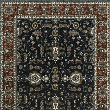 5' X 8' Rust Oriental Area Rug With Fringe