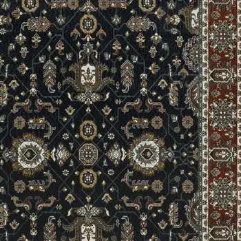 5' X 8' Rust Oriental Area Rug With Fringe
