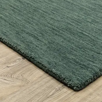 5' X 8' Teal And Blue Wool Hand Tufted Area Rug