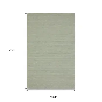 5' X 8' Silver Wool Hand Tufted Area Rug