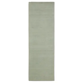 8' Silver Wool Hand Tufted Runner Rug