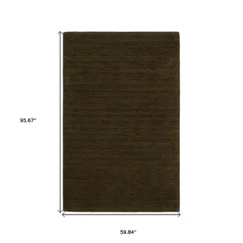 5' X 8' Brown Wool Hand Tufted Area Rug