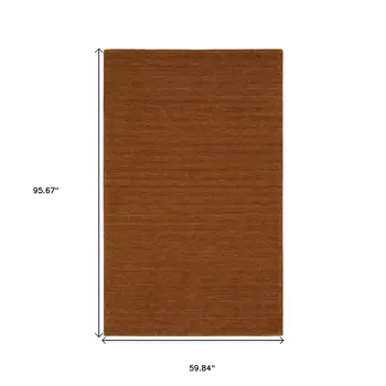 5' X 8' Rust Wool Hand Tufted Area Rug