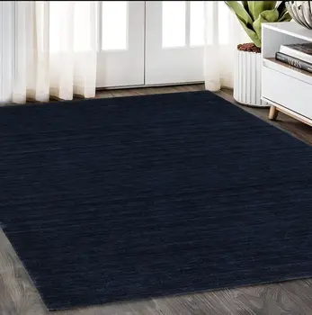 5' X 8' Blue Wool Hand Tufted Area Rug