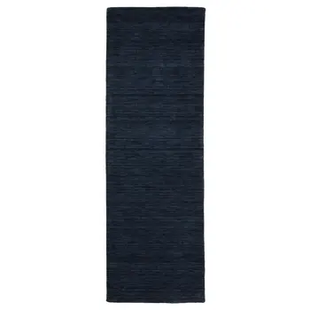 8' Blue Wool Hand Tufted Runner Rug
