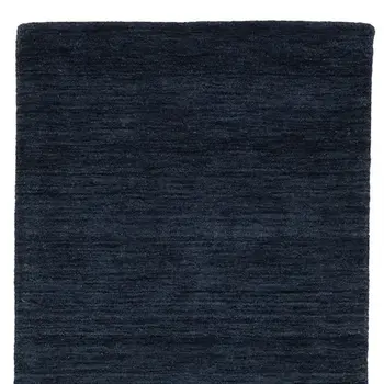 8' Blue Wool Hand Tufted Runner Rug