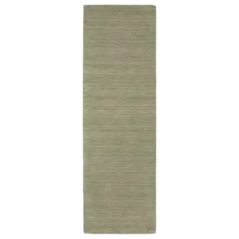 8' Sage And Green Wool Hand Tufted Runner Rug