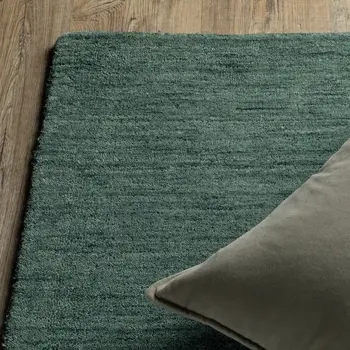 8' Teal And Blue Wool Hand Tufted Runner Rug