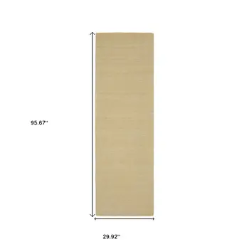 8' Beige Wool Hand Tufted Runner Rug