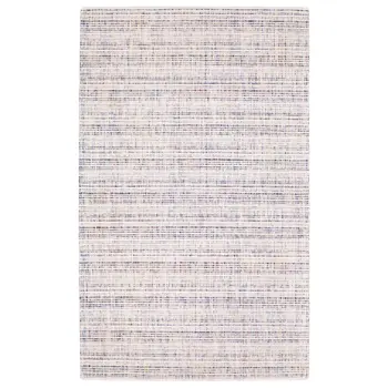 5' X 8' Ivory Blue And Yellow Striped Hand Tufted Area Rug