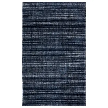 5' X 8' Blue Striped Hand Tufted Area Rug