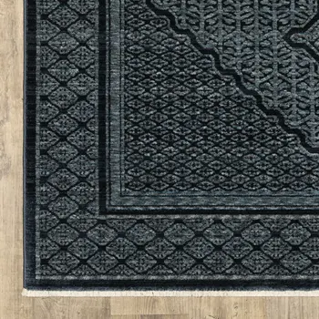 3' X 5' Blue And Teal Medallion Area Rug With Fringe