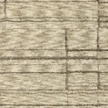 3' X 5' Beige And Brown Geometric Area Rug With Fringe