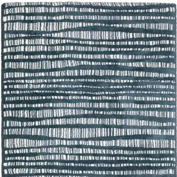 8' Teal And Ivory Striped Runner Rug