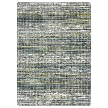 8' Green And Blue Geometric Runner Rug