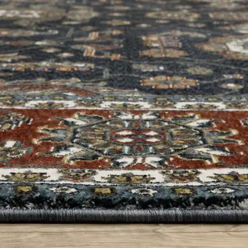 8' Rust Oriental Runner Rug With Fringe