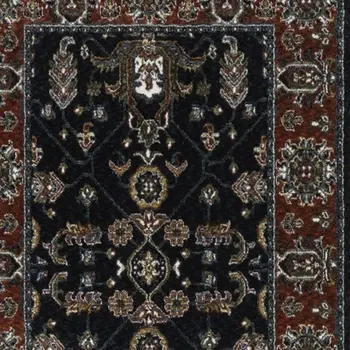 8' Rust Oriental Runner Rug With Fringe