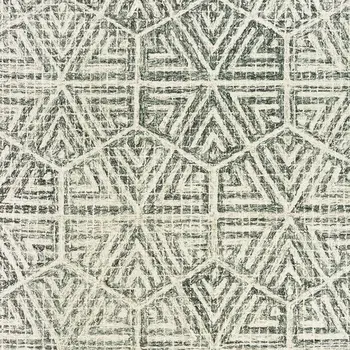 4' X 6' Gray And Ivory Wool Geometric Hand Tufted Area Rug