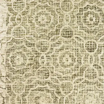 4' X 6' Green And Ivory Wool Geometric Hand Tufted Area Rug