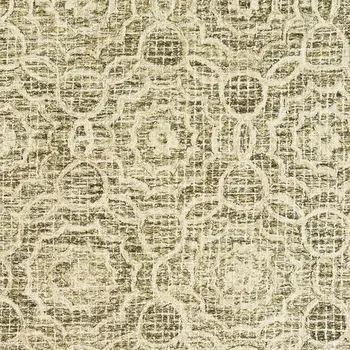 4' X 6' Green And Ivory Wool Geometric Hand Tufted Area Rug
