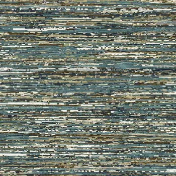 7' X 10' Blue Brown And Ivory Striped Area Rug