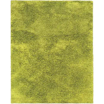 3' X 5' Green Shag Hand Tufted Area Rug