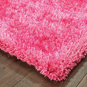 3' X 5' Pink Shag Hand Tufted Area Rug