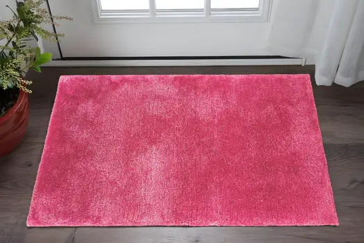 3' X 5' Pink Shag Hand Tufted Area Rug