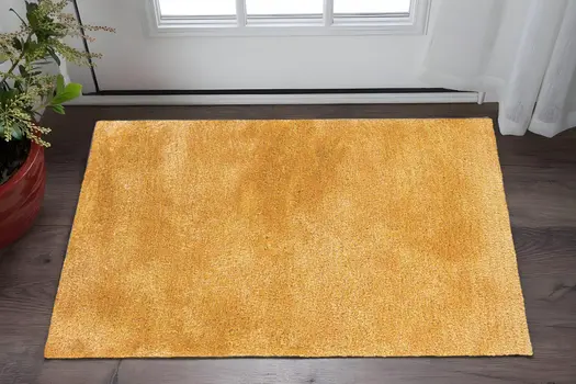 3' X 5' Gold Shag Hand Tufted Area Rug