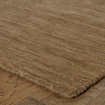 5' X 8' Tan Wool Hand Tufted Area Rug