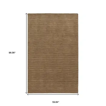 5' X 8' Tan Wool Hand Tufted Area Rug