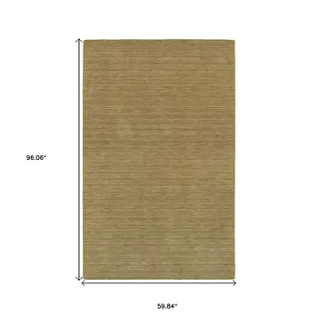 5' X 8' Gold Wool Hand Tufted Area Rug