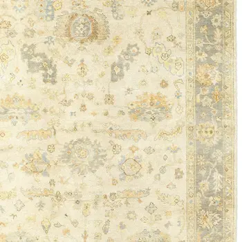 6' X 9' Beige And Gray Wool Oriental Hand Knotted Area Rug