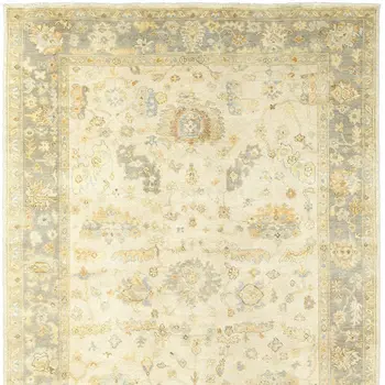 6' X 9' Beige And Gray Wool Oriental Hand Knotted Area Rug