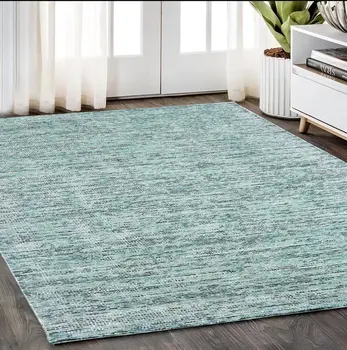 5' X 8' Blue And Teal Hand Tufted Area Rug