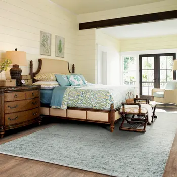 6' X 9' Blue And Teal Hand Tufted Area Rug